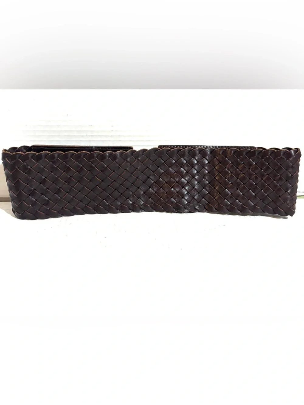 Linea Pelle Braided Double-Buckle Leather Waist Belt - Dark Brown size S